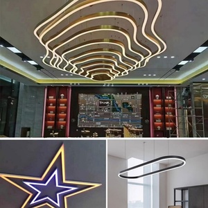 Lámpara Lineal Colgante LED de Aluminio Personalizada con Múltiples Formas, Lámpara de Tira Lineal para Oficina, Gimnasio, Sala de Estar - Product Image 5