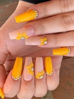 Faux ongles en forme de cercueil, artificiels, longs, à pression, de luxe, colorés, ballerine, mat, vente en gros, 3D unités