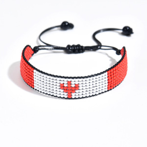 Bracelets à breloques drapeaux de 192 pays en gros : Liban, Italie, Éthiopie, EAU, Somalie, Iran, Bracelet drapeau américain Miyuki - Product Image 3