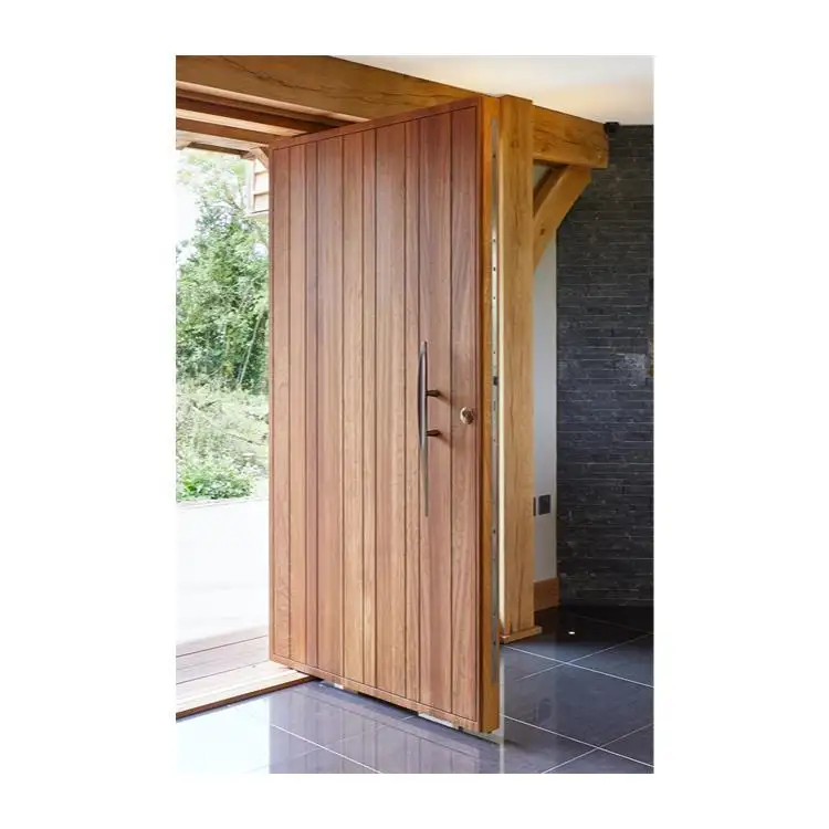 Holz Pivot Tür Villa 2 Meter breit moderne große Holz Massivholz Haus Außen eingang Eingang Front Pivot Tür
