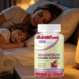 Gummies apaisantes au glycinate de magnésium de qualité alimentaire, personnalisées en usine, complément de sommeil halal premium, soutien de la mémoire, soulagement du stress - Product Image 1