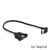 Câble d'extension de données USB 3.0 mâle vers femelle à montage sur panneau, inclinable vers le haut et vers le bas