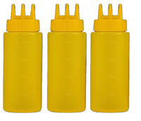 Bouteille en plastique carrée blanche 2,5L/3,5L/5,5L pour sauce salade, avec distributeur suspendu, garantie 1 an, utilisation facile