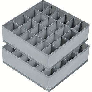Clothing Organizer <b>Drawer</b> <b>Storage</b> <b>Box</b> 24 Grids Rectangular Fabric Divider For Socks Underwear Panties Household Organization - Product Image 1
