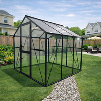 Serre en verre moderne pour jardin, véranda pour le jardinage, l'entretien des plantes et la vie en plein air, cadre en aluminium durable, facile à assembler