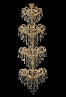 Lustre LED à Quatre Niveaux en Cristal K9 Européen de Haute Qualité, Diamètre 1,2 Mètre, Hauteur Réglable, Luminaire d'Escalier pour Mariage