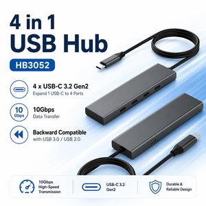 <span class=keywords><strong>Hub</strong></span> USB 3.<span class=keywords><strong>2</strong></span> Gen <span class=keywords><strong>2</strong></span> 10 Gbps, 4 ports, type C, séparateur 4 en 1, adaptateur multiport USB-C pur avec port d'alimentation 5V 3A pour ordinateur portable - Product Image 3