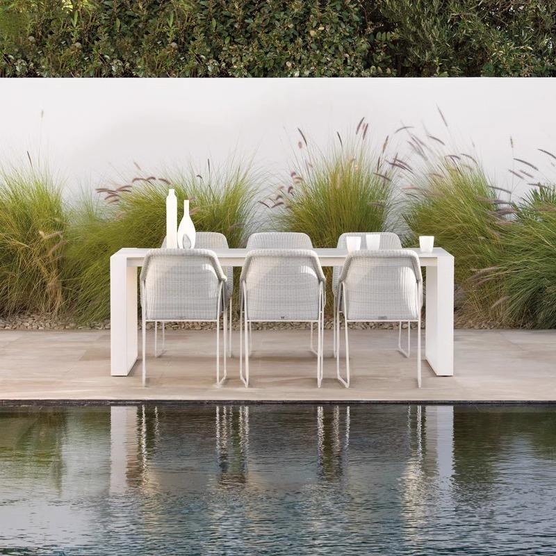 Mesa de losa de piedra para seis personas, 220*90.