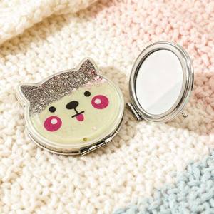 Espejo de maquillaje de <span class=keywords><strong>cabeza</strong></span> de animal personalizado. Espejo maquillaje <span class=keywords><strong>lava</strong></span> gato. Vidrio. Compacto y plegable. - Product Image 3