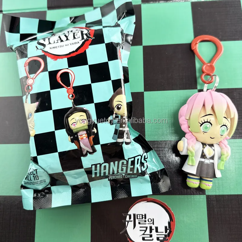 Custom 3D Plastic Anime Blind Bag Key Chain Clip Surprise Toys Demon Slayer Keychain Kimetsu No Yaiba Action Figure Mystery Box