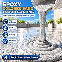 Cat Epoxy Dua Komponen Anti-Selip Self-Leveling untuk Lantai Pasir, Cat Lantai Epoxy Pasir Berwarna untuk Lapisan Lantai Beton Efek Marmer