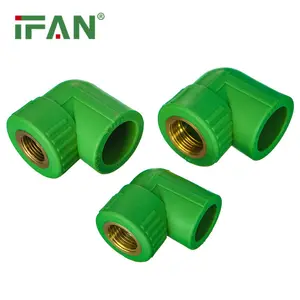Wholesale pipe fittings-IFAN 100% raw material plumping fitting 1/2'' female reducing elbow ppr pipe fittings with brass insert