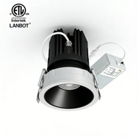 Plafonnier LED encastré ETL IP65 à encastrage profond de 2 pouces, dimmable TUYA, COB sans boîtier, 5CCT avec kit de driver d'urgence