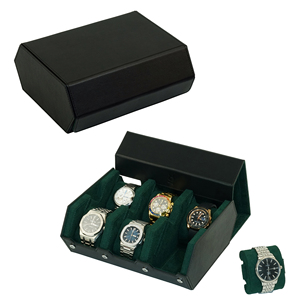 Sonny personnalisé bleu hexagonal 3 fentes <span class=keywords><strong>6</strong></span> fentes montre en cuir de voyage boîte de <span class=keywords><strong>rangement</strong></span> pour étui à rouleau - Product Image 2