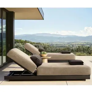 Patio Aluminum Furniture Comfortable Thick Upholstered Cushions Quick Dry Style Relaxation Chaise