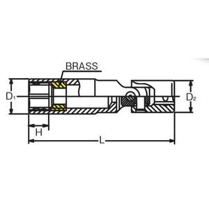 KOKEN - 4340C-20.8 1/2'' Universal spark plug socket - EAN 4991644083886 <b>LUBRICATION</b>, FILTRATION AND SPARK PLUGS - Product Image 2