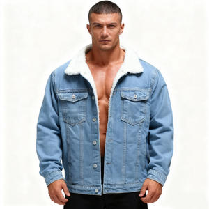 Service OEM - Veste d'hiver en denim épaisse pour homme avec boutons décoratifs - Product Image 1