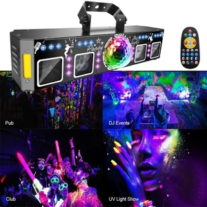 9 pezzi a soli $437,55 RGB+UV con 1 anno di garanzia, luci da discoteca, laser, stroboscopio, magic ball LED, luci da DJ per feste e KTV. - Product Image 2