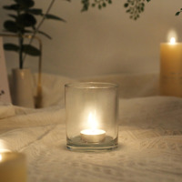 Supports de bougies chauffe-plat en verre transparent en grande quantité, sortie d'usine, pour la décoration de tables de mariage et de banquets