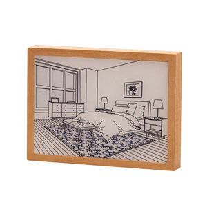 Cuadro iluminado Marco 3D Pintura <span class=keywords><strong>art</strong></span>ística Decoración de pared 3 modos Luces nocturnas brillantes Iluminación de pintura iluminada - Product Image 2