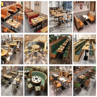 Tables et chaises de restaurant, ensemble de banquettes de café, sièges modernes, solides, écologiques et faciles à nettoyer pour les salons de thé et les restaurants de nouilles