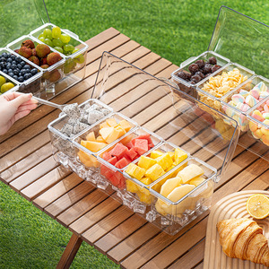 Multifunctional Kitchen Storage <b>Box</b> With Lid Transparent Salad Plate Rectangle Flip Top For Picnic Food Storage - Product Image 3