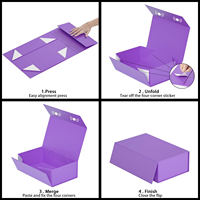 Boîte à livre pliable à fermeture magnétique, écologique, avec gaufrage et paillettes, logo personnalisé, taille personnalisée, petit MOQ, boîte cadeau rigide