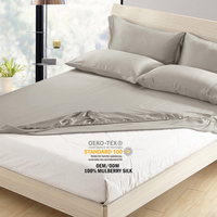 Parure de lit en Satin de soie, ensemble de literie de luxe, avec drap housse et housse de couette, drap housse, style hôtel