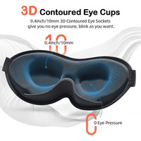 Masque pour les yeux 3d Masque pour les yeux de nuit 3d Block Out Light Soft Comfort mousse à mémoire de forme avec œillets profilés