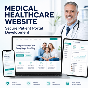 Diseño de Sitios Web de Atención Médica con Seguridad HIPAA para Tablet MAC, Portal Médico para Pacientes, Plataforma de Software de Telesalud - Product Image 1