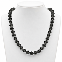 Perles Bicones Facettées en Obsidienne Brillante 4mm avec Trou Central pour Tuxedo, Opéra, Cabaret, Burlesque, Paillettes, Velours, Dentelle et Plumes