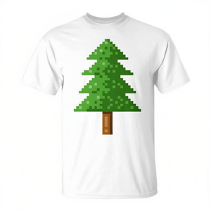 T-shirt Retro Pixel Christmas Tree in tessuto tri-mix, regalo per le feste - Product Image 2