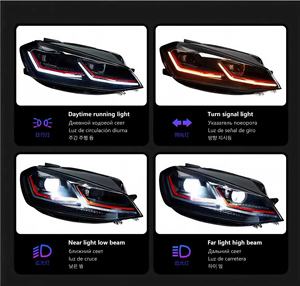 Para <span class=keywords><strong>VW</strong></span> Golf 7.5 MK7.5 2017-2021, Nuevo Faro Delantero LED DRL de 12V con Señal de Giro, 6000K, Ensamblaje Frontal - Product Image 6
