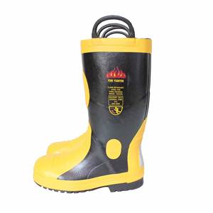 Bottes <span class=keywords><strong>de</strong></span> sécurité <span class=keywords><strong>de</strong></span> lutte contre les incendies imperméables jaunes d'approvisionnement d'usine bottes à semelle en caoutchouc à embout en acier à <span class=keywords><strong>vendre</strong></span> - Product Image 5