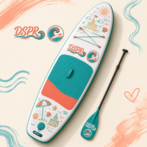 Planche de SUP pour débutants avec de jolis motifs de <span class=keywords><strong>soleil</strong></span>, d'étoiles de mer et de châteaux, légère et stable pour les sorties en famille décontractées - Product Image 5