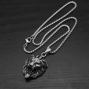 Ingrosso collana con ciondolo in metallo da uomo con ciondolo in metallo e Rock per gioielli con testa animale collana pendente - Product Image 5