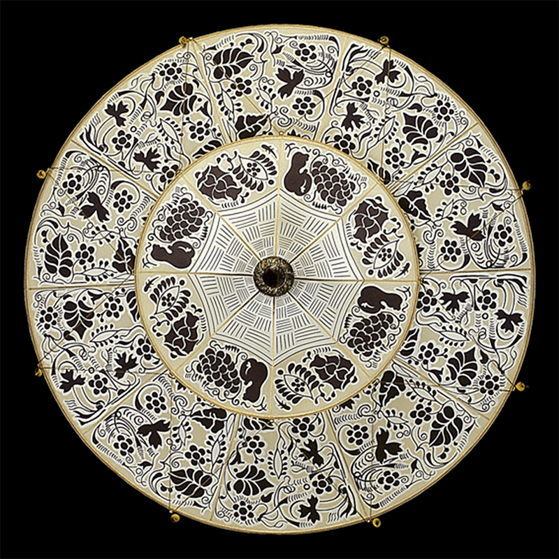 Luxury Fabric Chandelier Oriental Pattern Pendant Light for Living Room ...