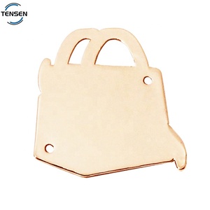 Etichetta in metallo per Bikini personalizzata con Logo Abaya goffrato 2 fori per abbigliamento in lega di zinco distintivo per cucire Logo in oro per capi sciarpa - Product Image 3