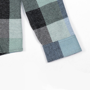 Camicie di flanella a quadri verdi di alta qualità italia per uomo personalizzabili in filo tinto Anti-rughe per la stagione autunnale - Product Image 4