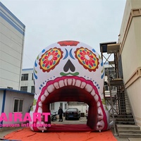 Arco Inflable Gigante de Esqueleto Monstruoso con Manos Grandes, Túnel de Entrada Inflable de Calavera para Halloween, Ideal para Casas Encantadas