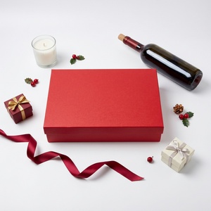Custom Luxury Paper Cardboard <b>Box</b> <b>Red</b> Rigid Gift <b>Box</b> for Wine Chocolate Holiday Gift Packaging Recyclable Custom Logo Accepted - Product Image 1