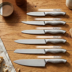 Juego de Cuchillos de Cocina Modernos de Acero Inoxidable con Titanio Dorado, Cuchillos de Chef con Bloque de Madera - Product Image 5