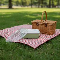 Boîte à lunch écologique sans BPA de 1200 ml avec fourchette et cuillère intégrées, récipient alimentaire à 2 compartiments pour le bureau, l'école et les pique-niques