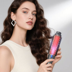Electric Hair Brush Infrared Heating Negative Ion Round Roller Comb For Dry Hair Styling 2 In 1 Massage Function - Product Image 1