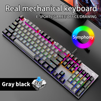 Free Wolf K1 Jeu de clavier mécanique Punk Color-Blocking Clavier mécanique d'ordinateur personnalisé Hit