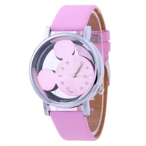 Montre à Quartz rose bon marché pour enfants, jolie montre de dessin animé pour enfants - Product Image 1