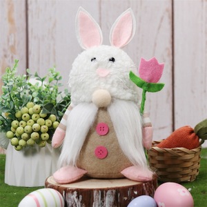 2024 Neue Ostern gesichtslose Gnome-Kaninchenpuppe handgefertigt wiederverwendbar Heimdekoration Frühjahr hängender Hase Spielzeug-Schmuck Kindergeschenke - Product Image 4