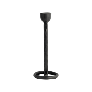 Portacandele decorativo ovale aperto in metallo per candele a pilastro, ideale come centrotavola per il soggiorno di casa. - Product Image 3
