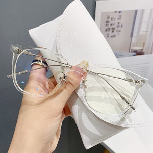 Gafas de sol con bloqueo de luz azul para mujer, anteojos con montura de PC transparente, a la moda - Product Image 5