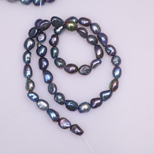 Perlas de agua dulce barrocas teñidas de perlas sueltas negras de <span class=keywords><strong>8mm</strong></span> al por mayor para la fabricación de joyas - Product Image 5